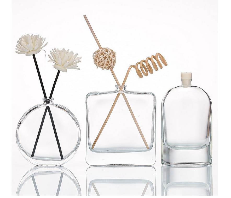 Erioctry diffuser bottle with clear glass shows contents for quick scent checks