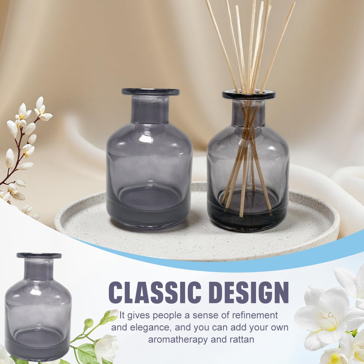 erioctry thick glass diffuser bottle sturdy base for spill-free use