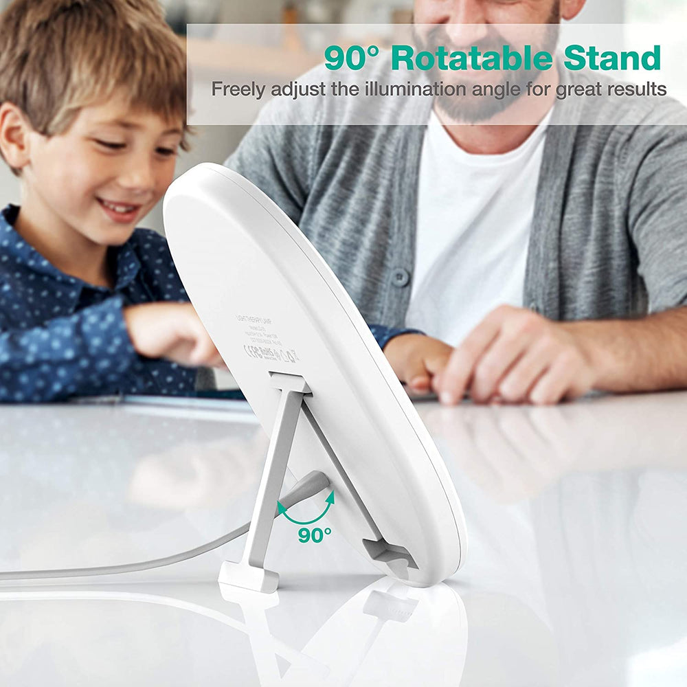 Erligpowht daylight lamp bracket rotated ninety degrees for flexible positioning.