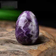 Erliway amethyst egg shows deep color and luster for decor.