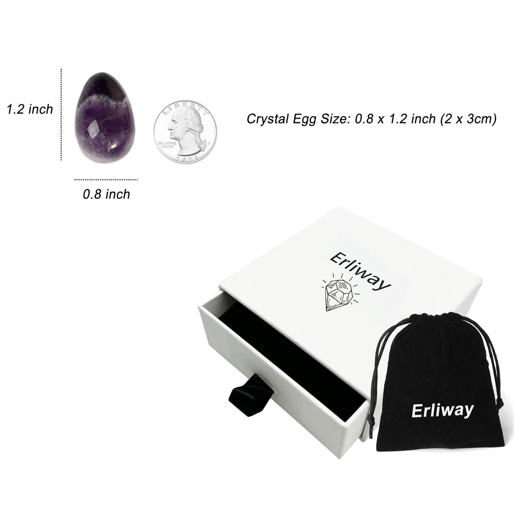 Erliway amethyst egg packaged in a gift box for gifting.