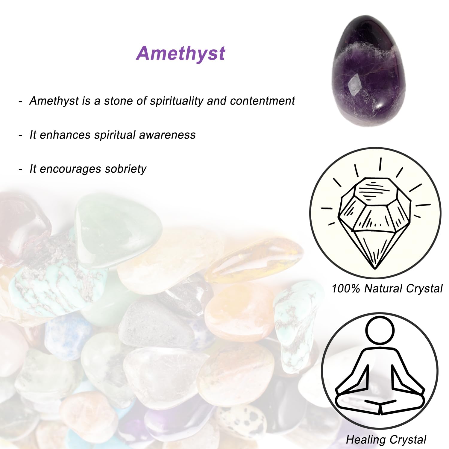 Erliway amethyst egg reveals natural pits for authentic character.