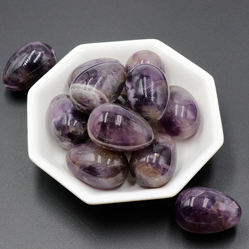 Erliway amethyst egg with a polished surface for smooth touch.