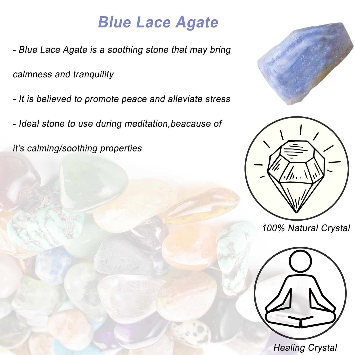 Erliway Blue Lace Agate suitable for tumbling and cabbing projects.