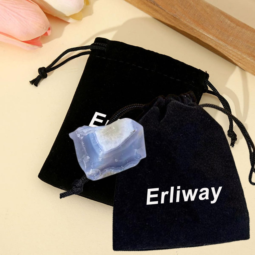 Erliway Blue Lace Agate shows unique natural markings in every piece.