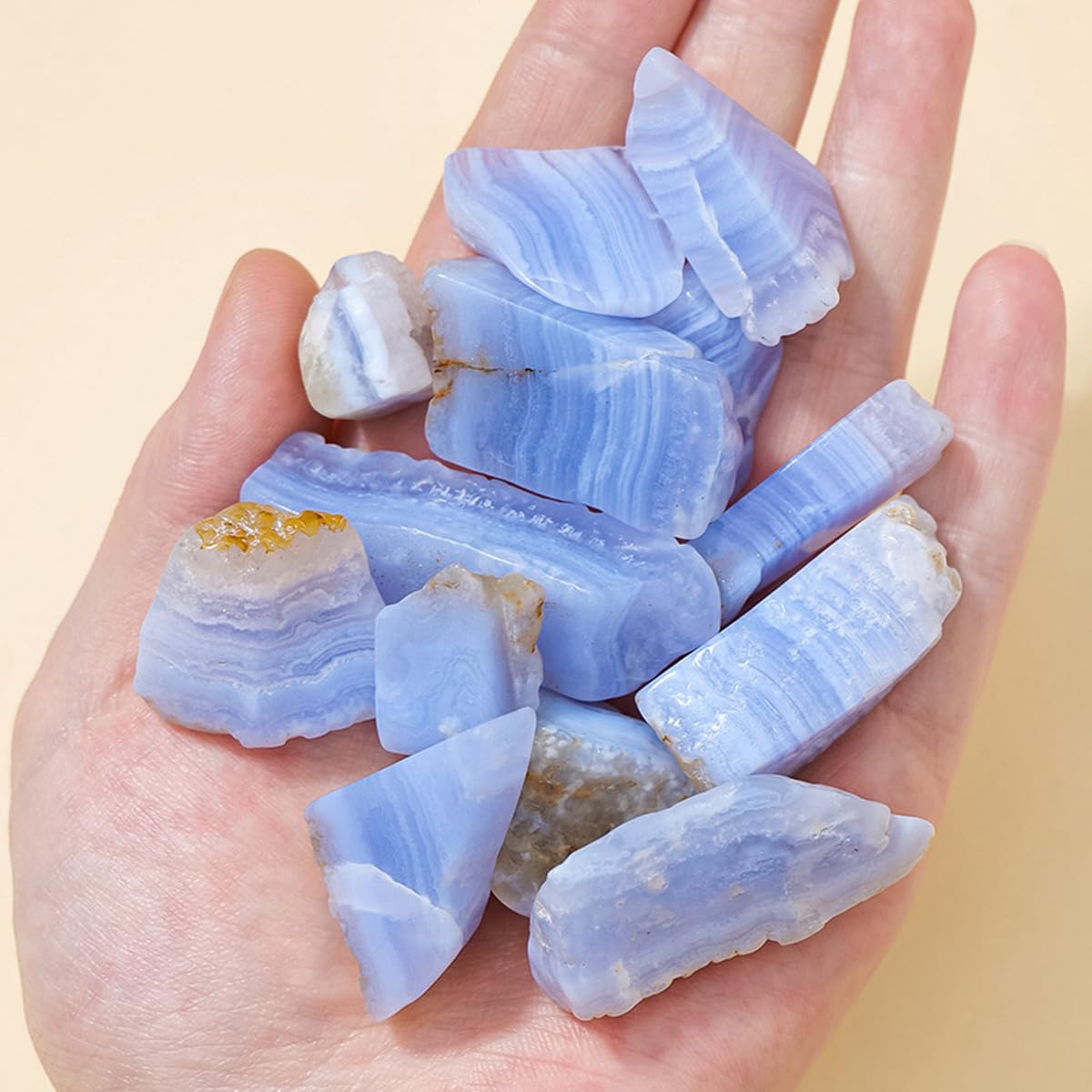 Erliway Blue Lace Agate enhances home or office spaces with natural color.