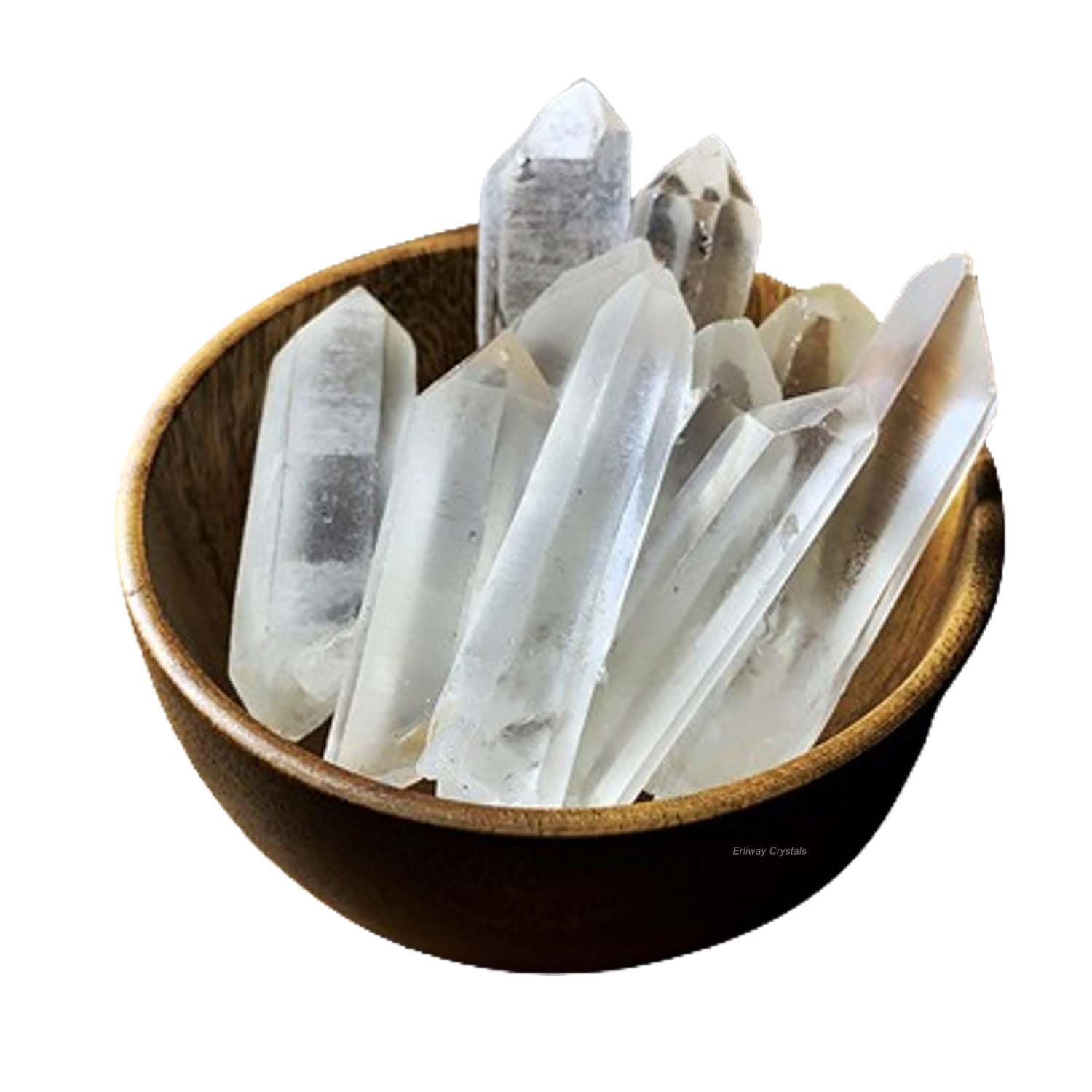 Erliway clear quartz bulk raw wand points for meditation and clarity.