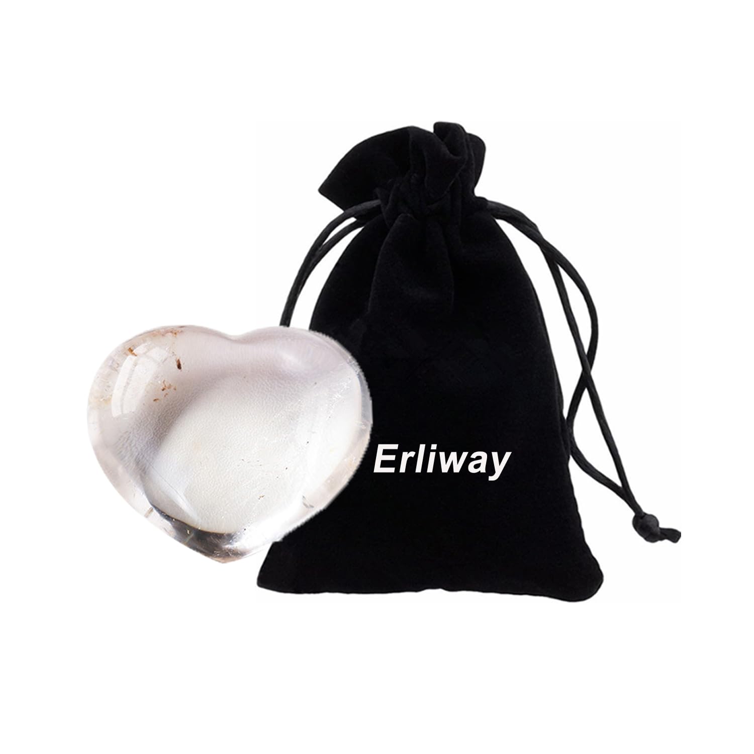 Erliway clear quartz heart stone as a thoughtful gift for loved ones.