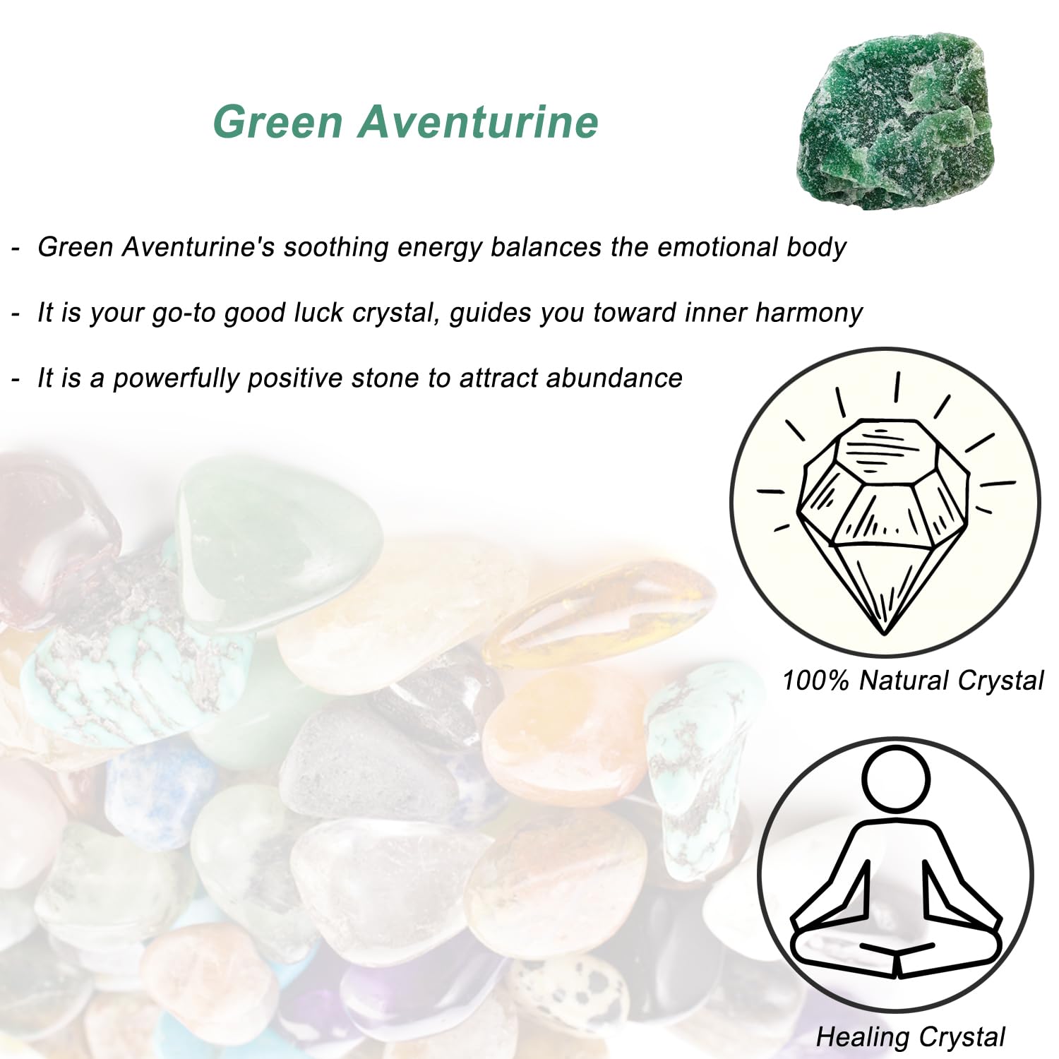 Erliway green aventurine rock ideal for tumbling, crafts, and jewelry making