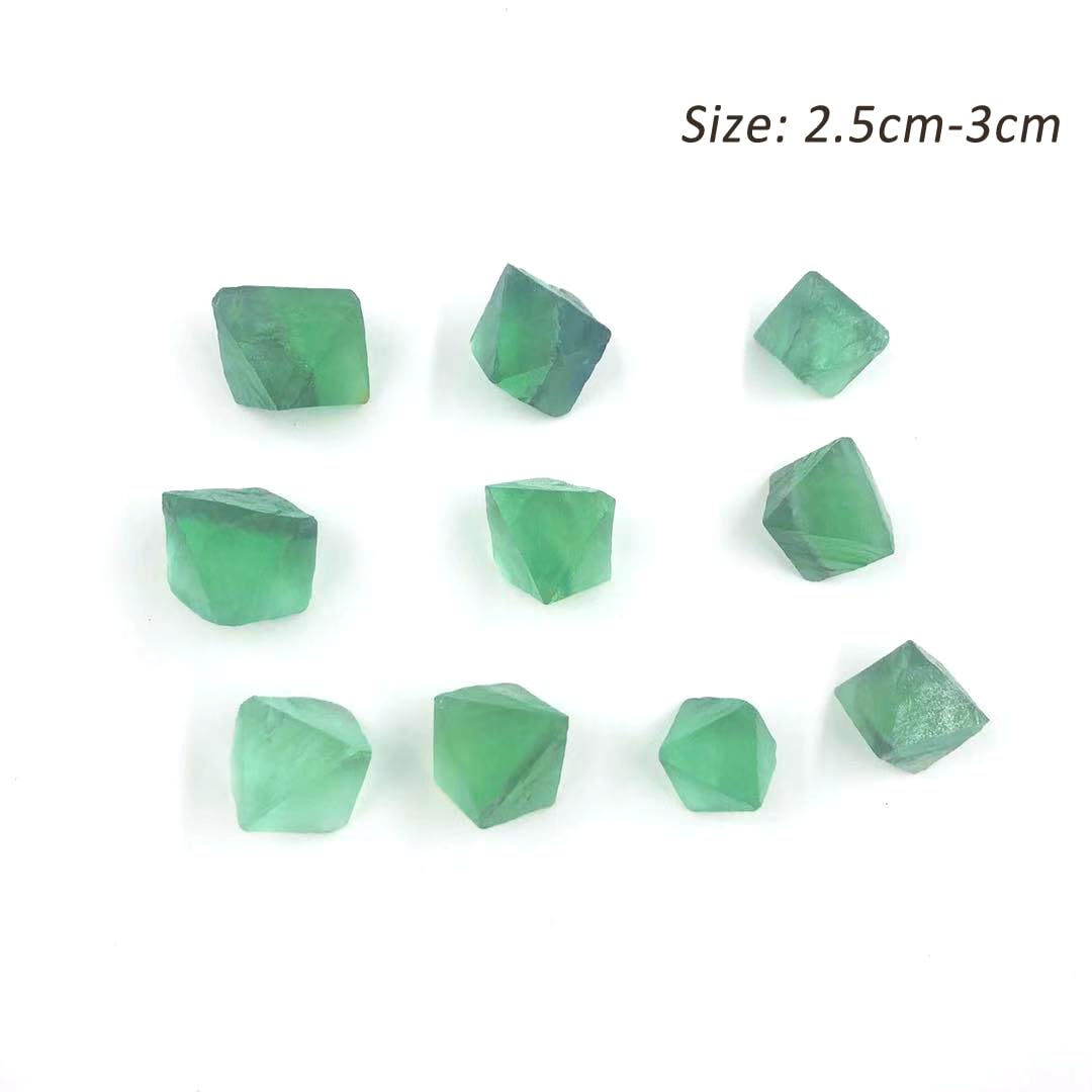 Erliway green fluorite octahedron 25-30mm compact crystal for desk decor.