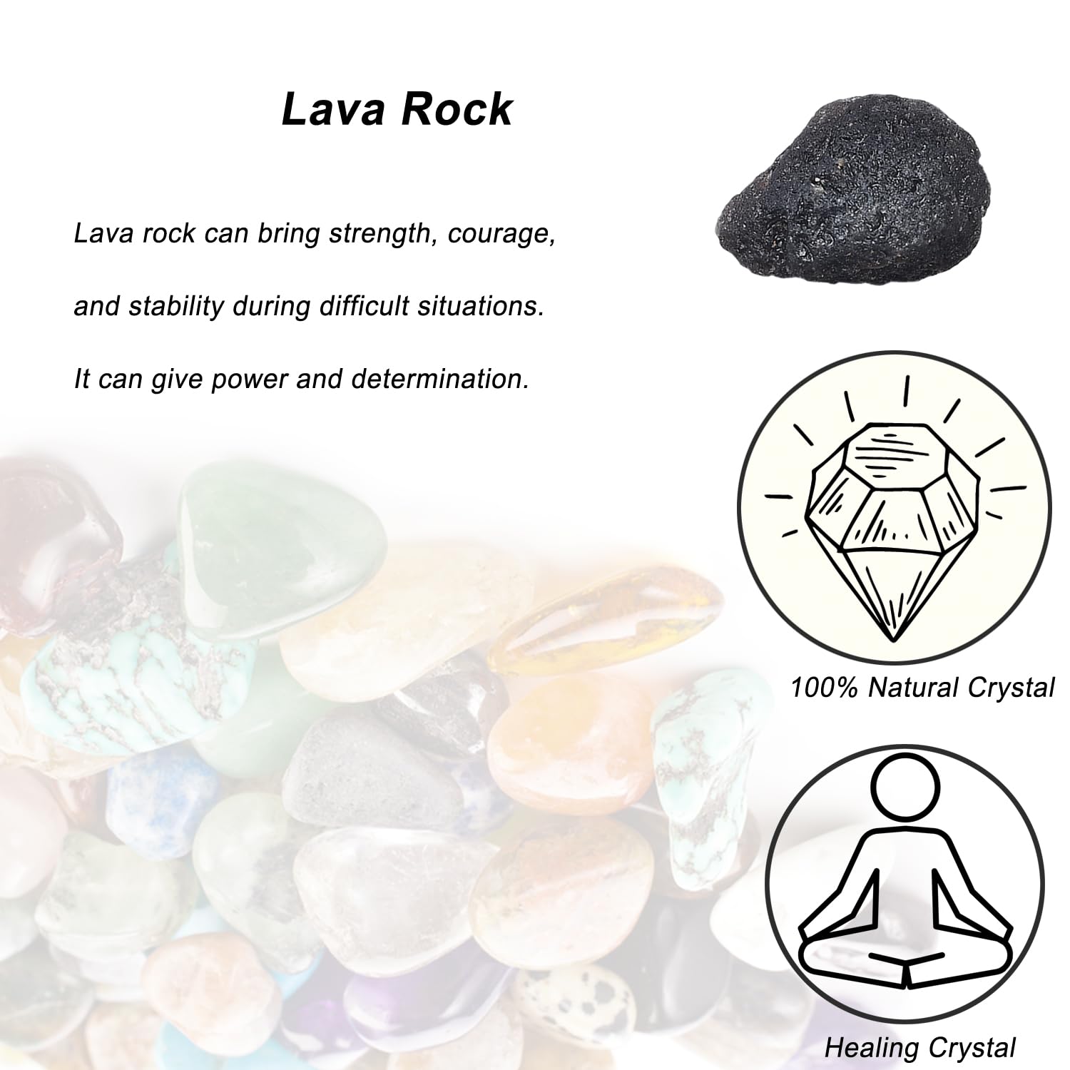 Erliway lava rock raw crystal decorative stone for home or office
