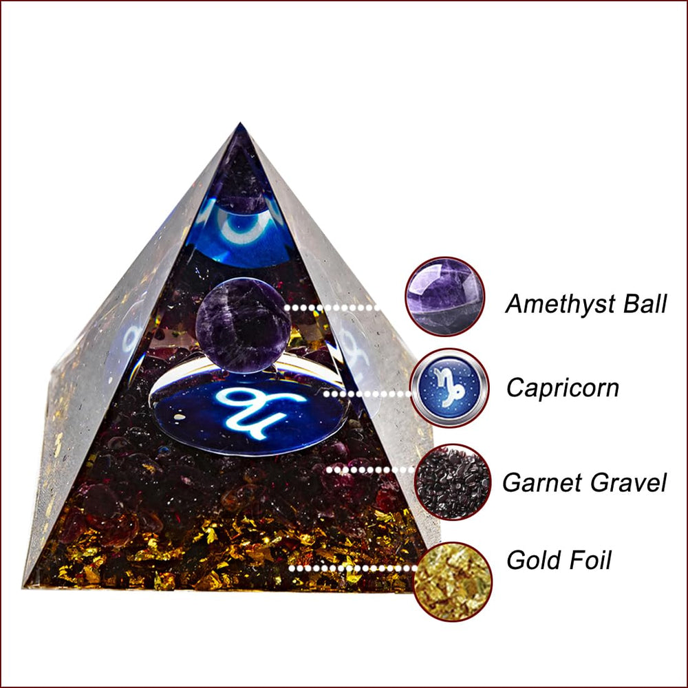 Clear resin orgone pyramid crafted with natural materials by Erliway