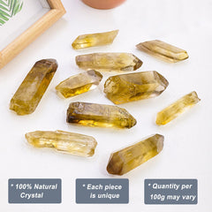 Erliway smoky citrine quartz wand rough closeup highlights warm tones for balance.