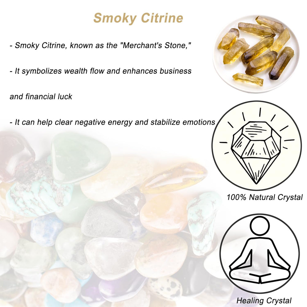 Erliway smoky citrine quartz wand rough flowerpot display for calm ambiance.
