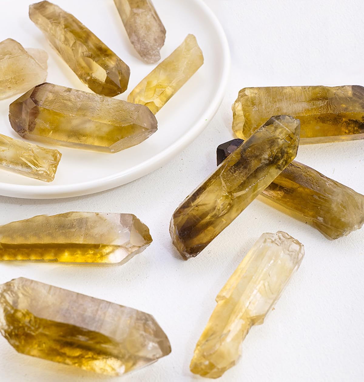 Erliway smoky citrine quartz wand rough gift packaging ready for gifting.