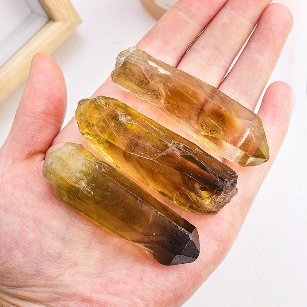 Erliway smoky citrine quartz wand rough office decor promotes focused energy.