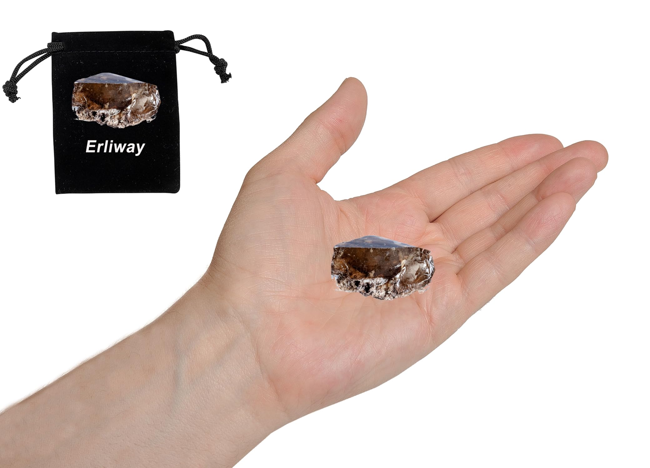 Erliway Smoky Quartz fountain rock for decorative interior setups.