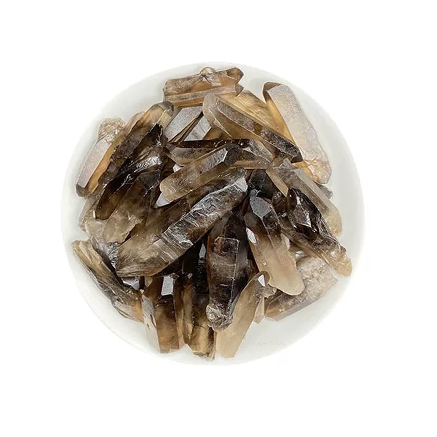 Erliway smoky quartz raw wand points for meditation and balance.