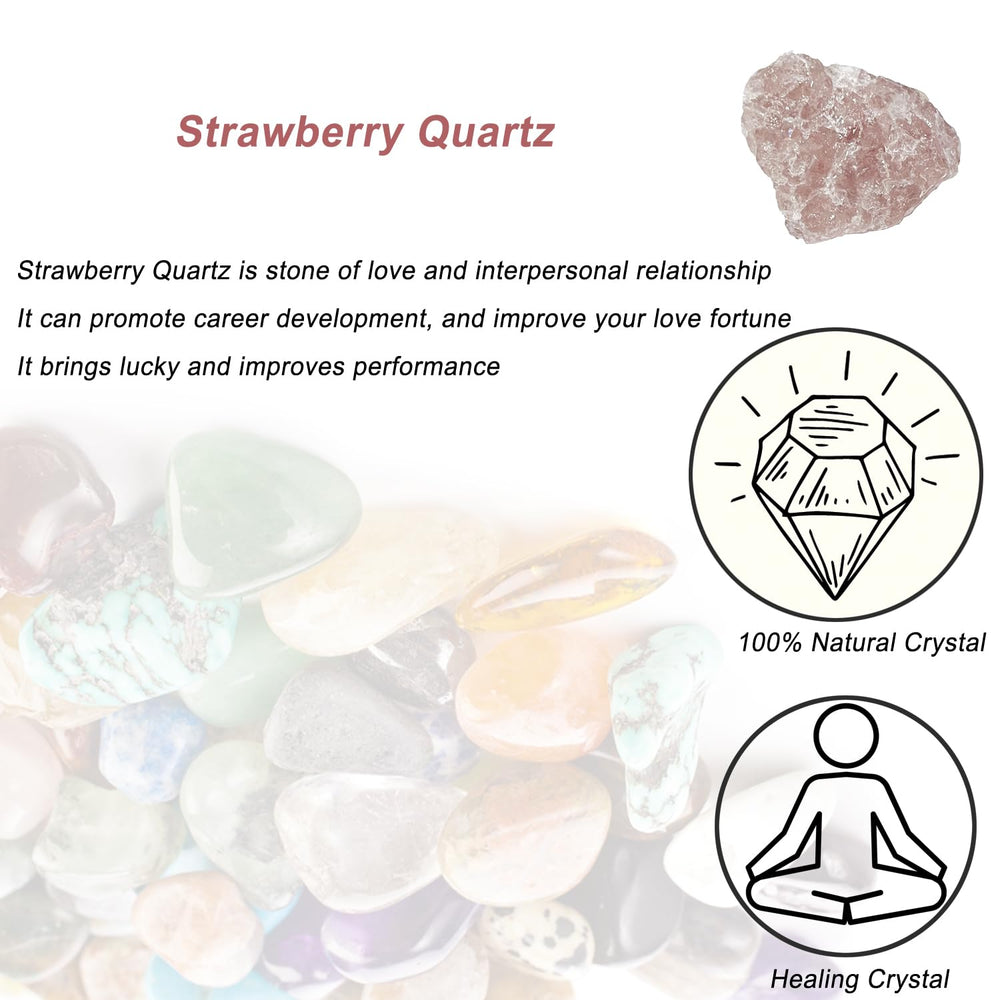 Erliway Strawberry Quartz decorative stone on shelf or mantel