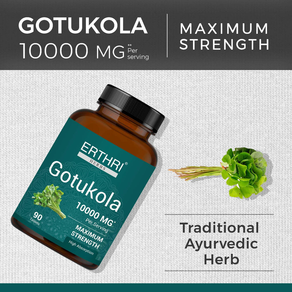 Close-up of ERTHRI Gotu Kola tablets for easy daily use