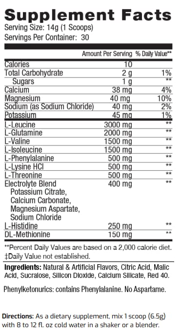 ES FIT Amino Powder fruit punch slushie drink ready to sip after workouts