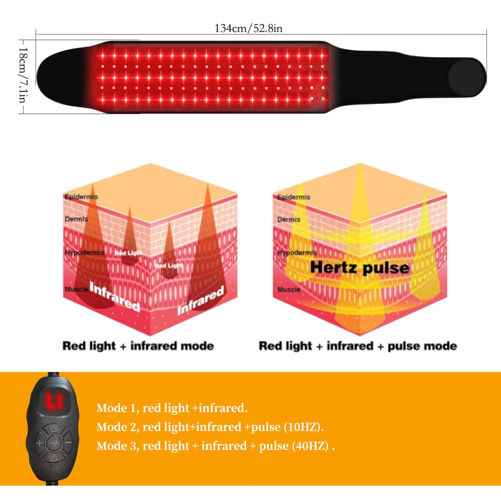 Esbaybulbs red light belt arm and knee use for targeted relief and flexibility