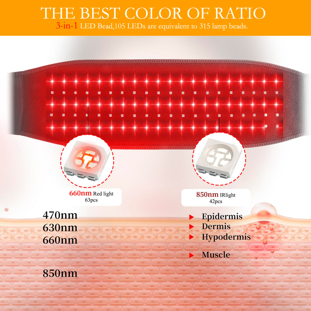 Esbaybulbs red light belt portable power options for on-the-go use