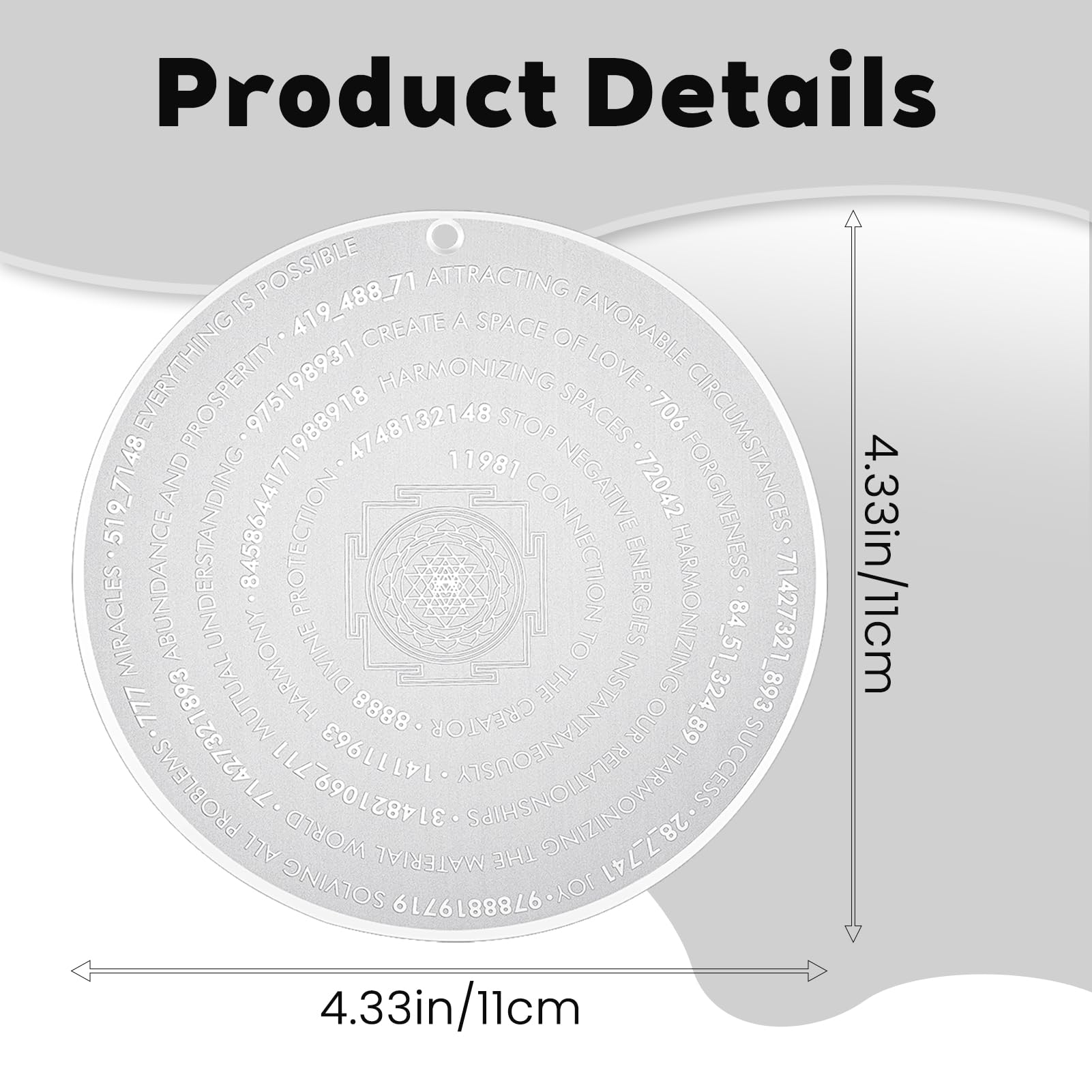 ESLINOP Sacred Geometry Disc on desk, energy alignment for focus.