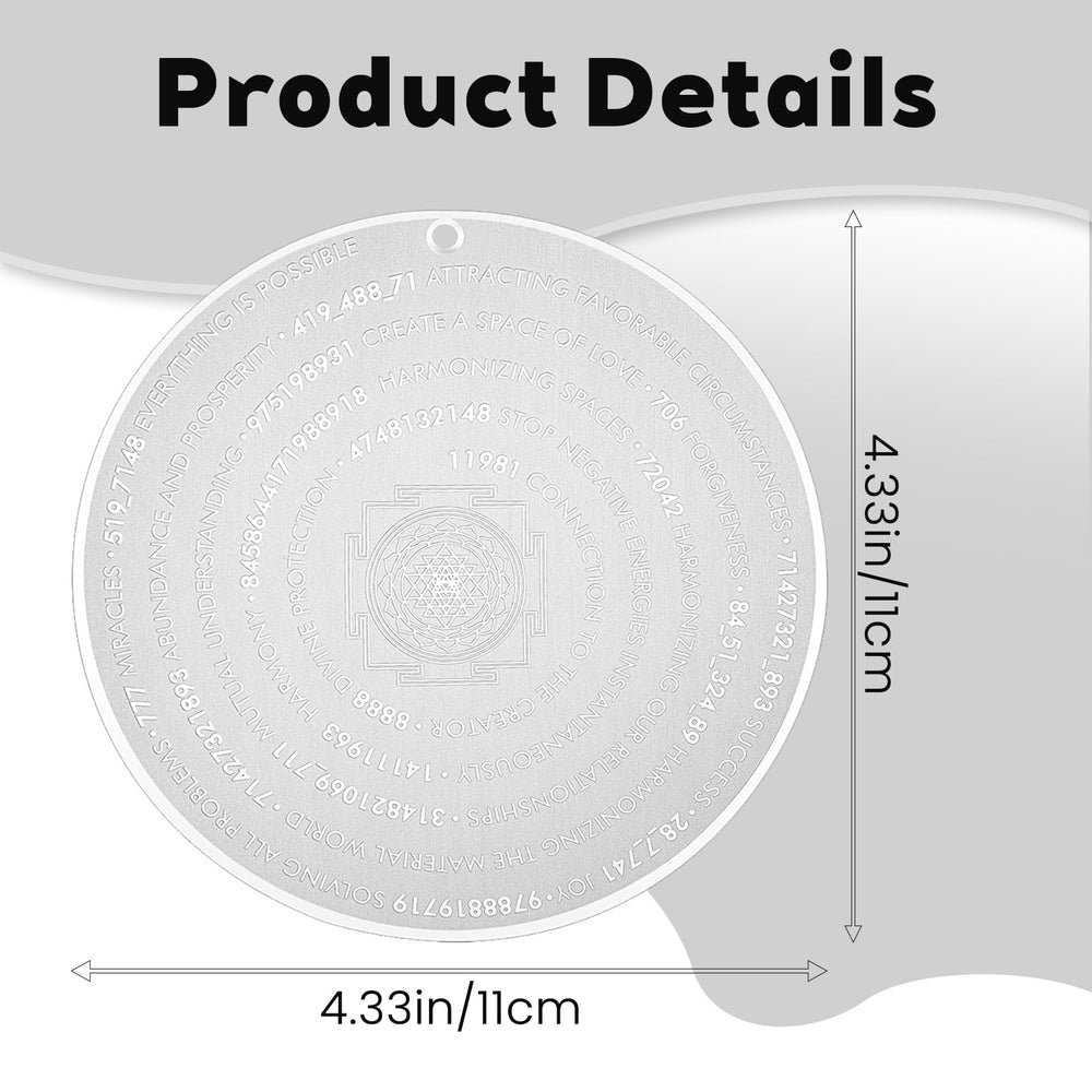 ESLINOP Sacred Geometry Disc on desk, energy alignment for focus.