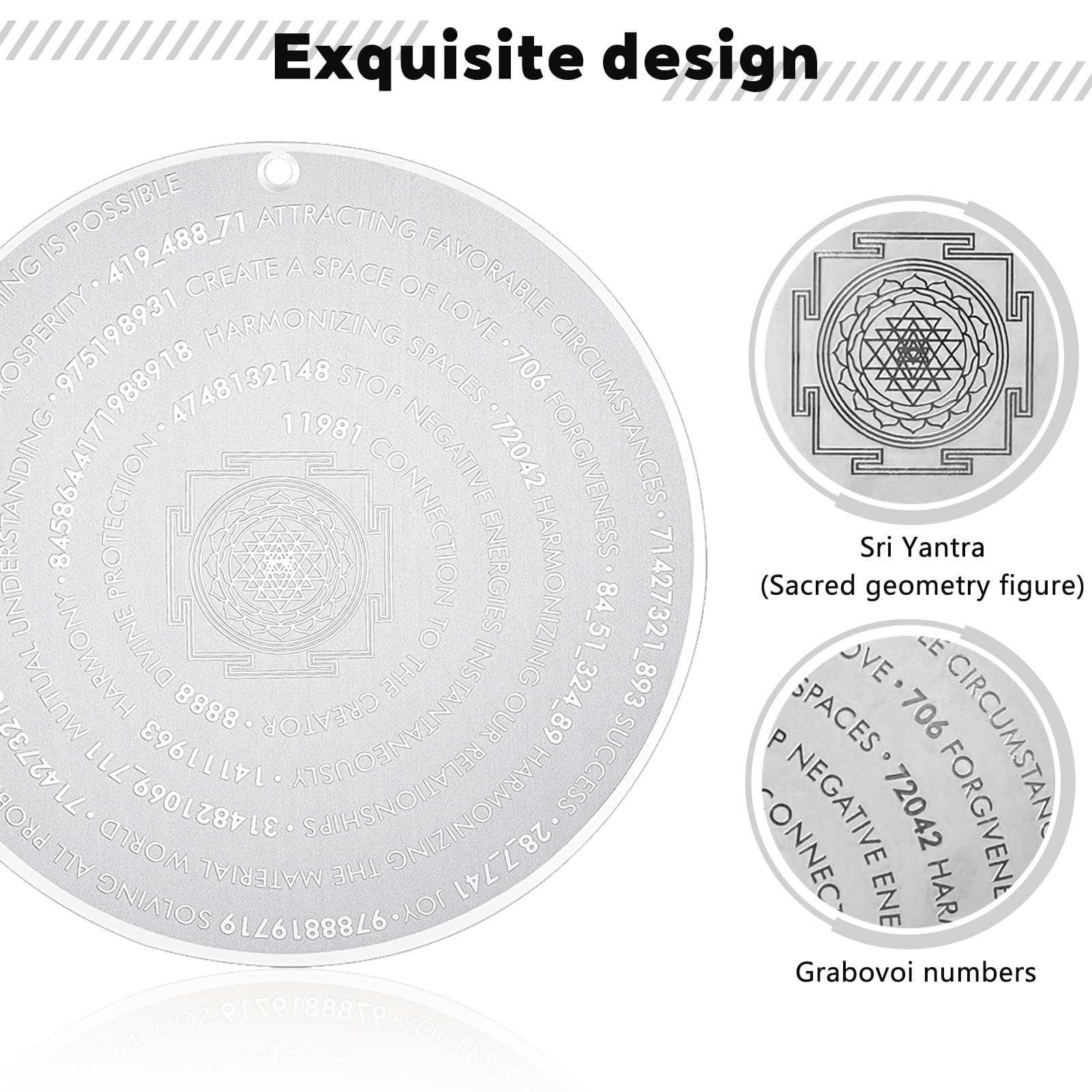 ESLINOP Sacred Geometry Disc at entrance table, harmonious space.