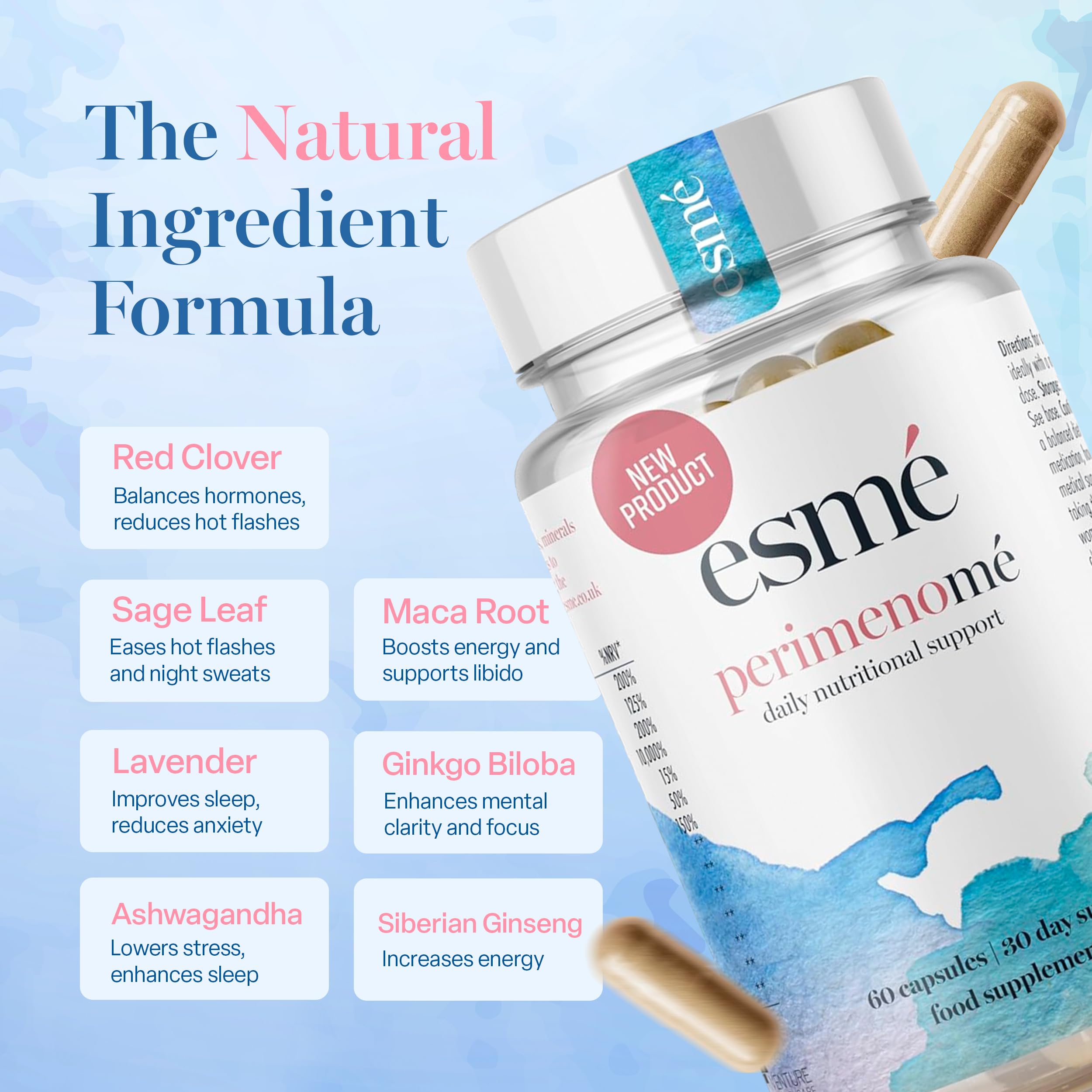 Esme bottle provides daily perimenopause support