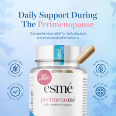 Esme perimenopause bottle features immune-supporting vitamins for daily resilience