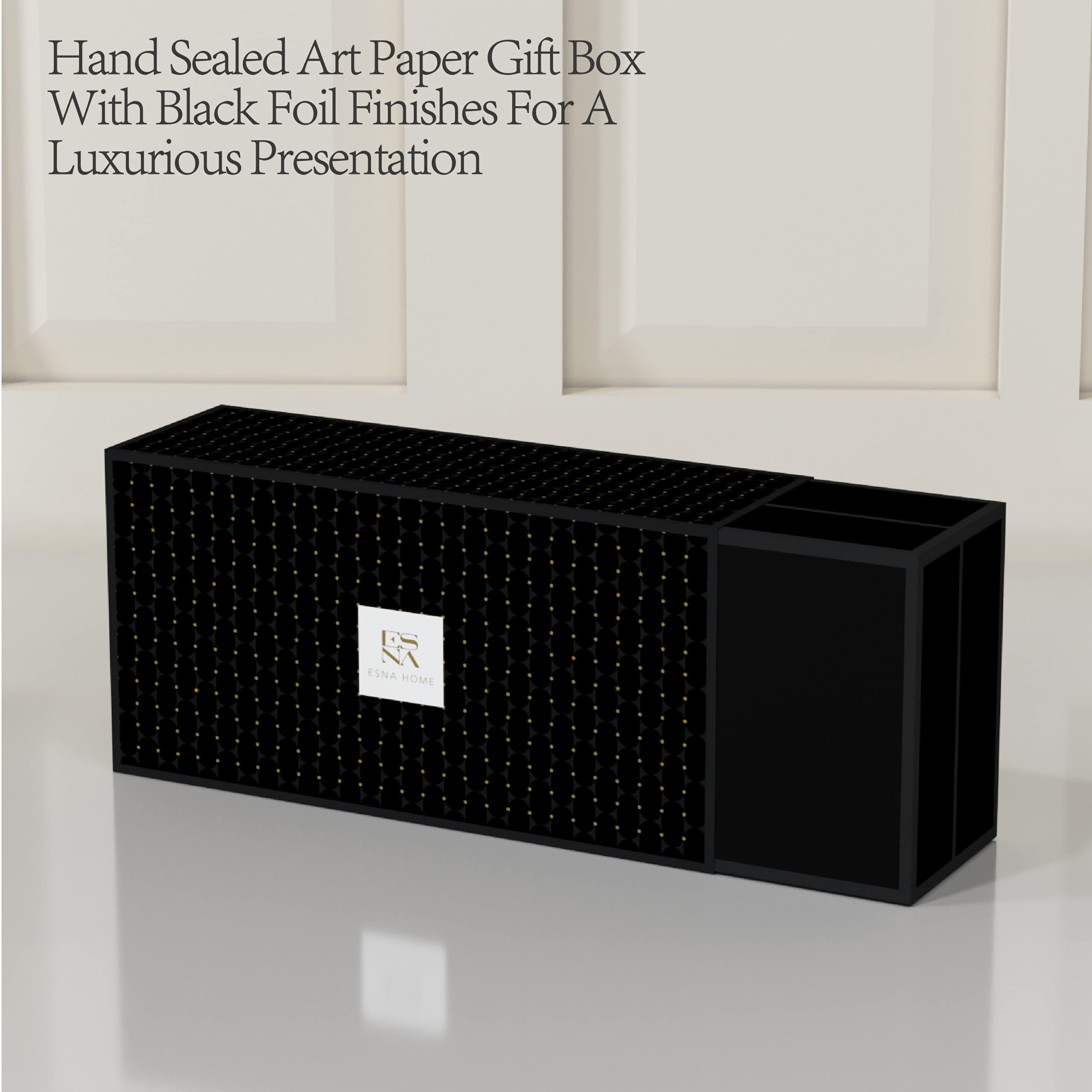 Elegant gift box fits housewarming or anniversary gift occasions.