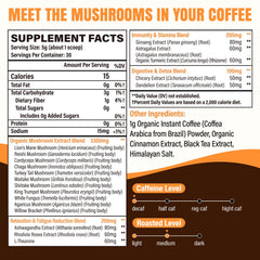 Esowbe Mushroom Coffee powder being poured into a cup for a smooth, low-acid brew.