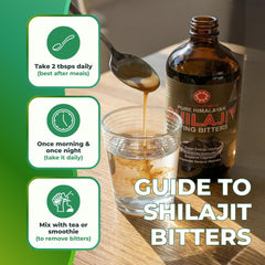 Essence Herbs Shilajit Bitters herbs and resin blend close-up.