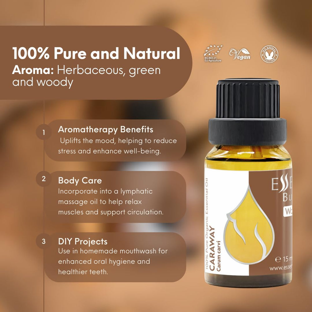 Essences Bulgaria Caraway oil for candle making and relaxing ambiance.