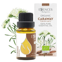 Essences Bulgaria Caraway oil bottle for pure aromatherapy and diffusing calm.