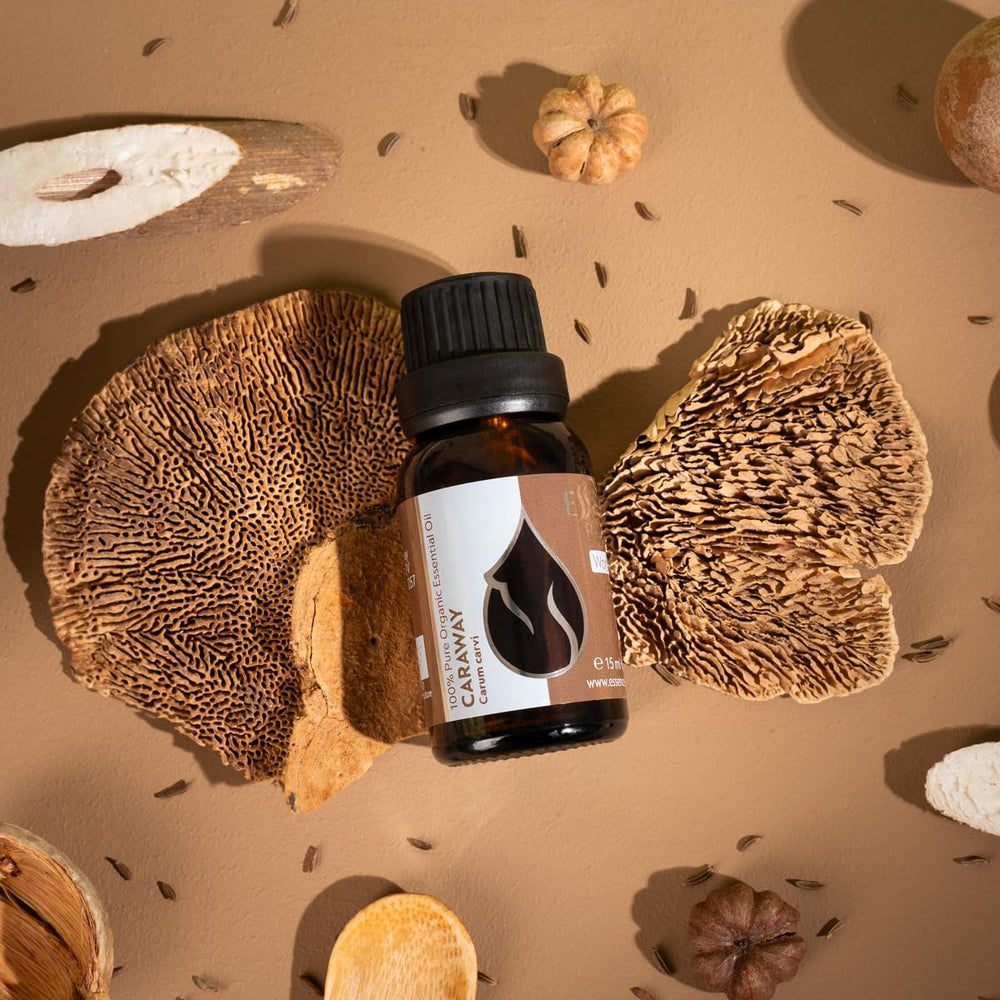 Essences Bulgaria Caraway oil emphasizes organic EU-certified quality.