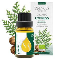 Essences Bulgaria Cypress oil 15ml bottle ready for aromatherapy and home fragrance