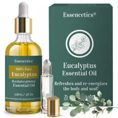 Essencetics eucalyptus oil bottle with dropper for precise application and diffusion
