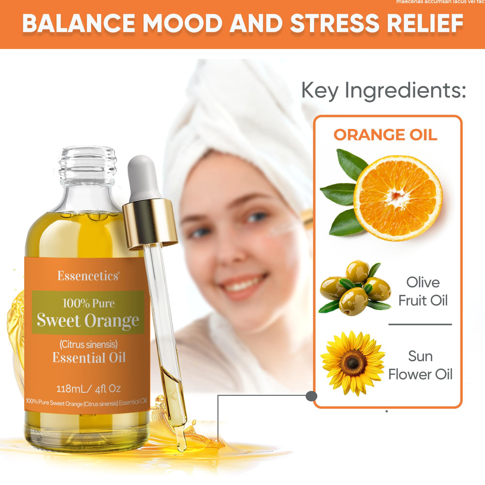 Essencetics Sweet Orange Essential Oil roll-on for portable aromatherapy