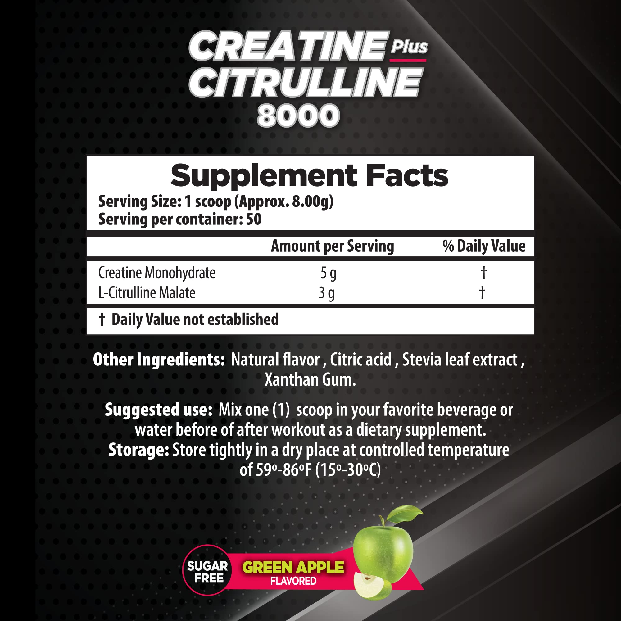 Essential Alternatives Force Creatine Citruline 8000 container and scoop highlighting lean mass support.