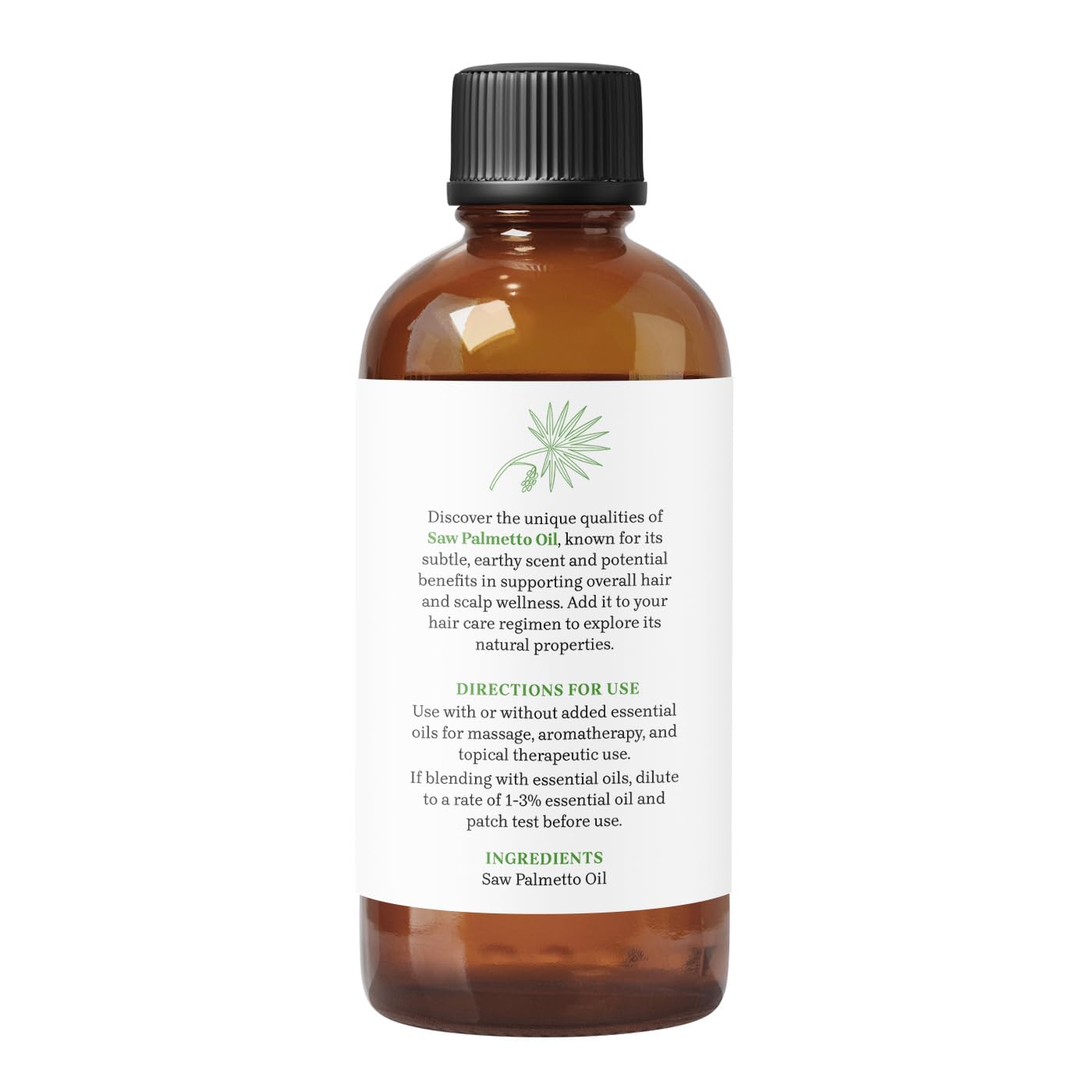 Saw Palmetto Oil used in a DIY hair mask for shine and fullness.
