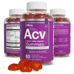Essential Elements Apple Cider Vinegar Gummies bottle with The Mother for daily wellness.