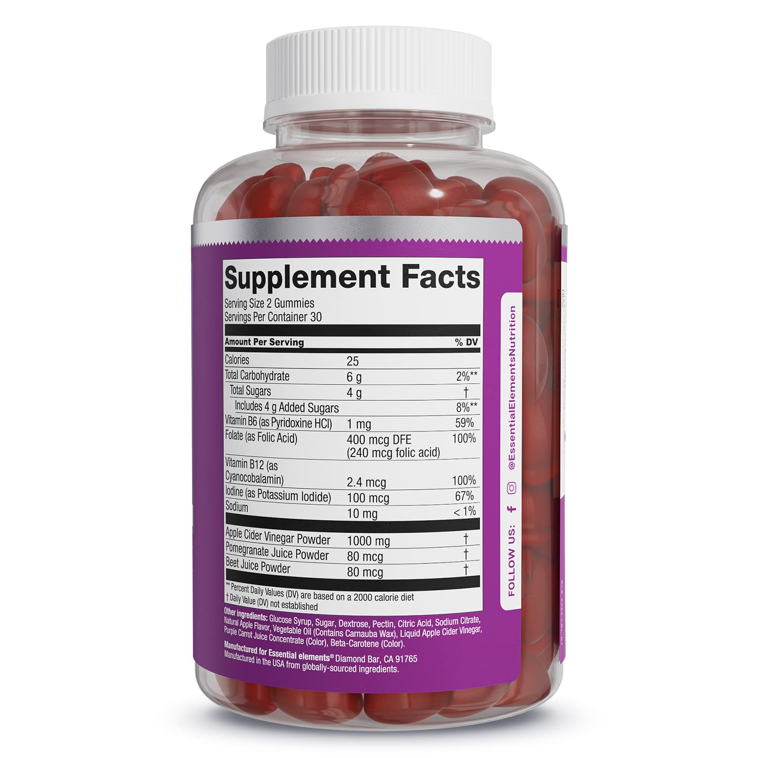 Essential Elements B vitamin blend on label for potential immune support.