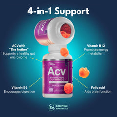 Essential Elements ACV Gummies texture close-up as a chewable alternative to bitter shots.