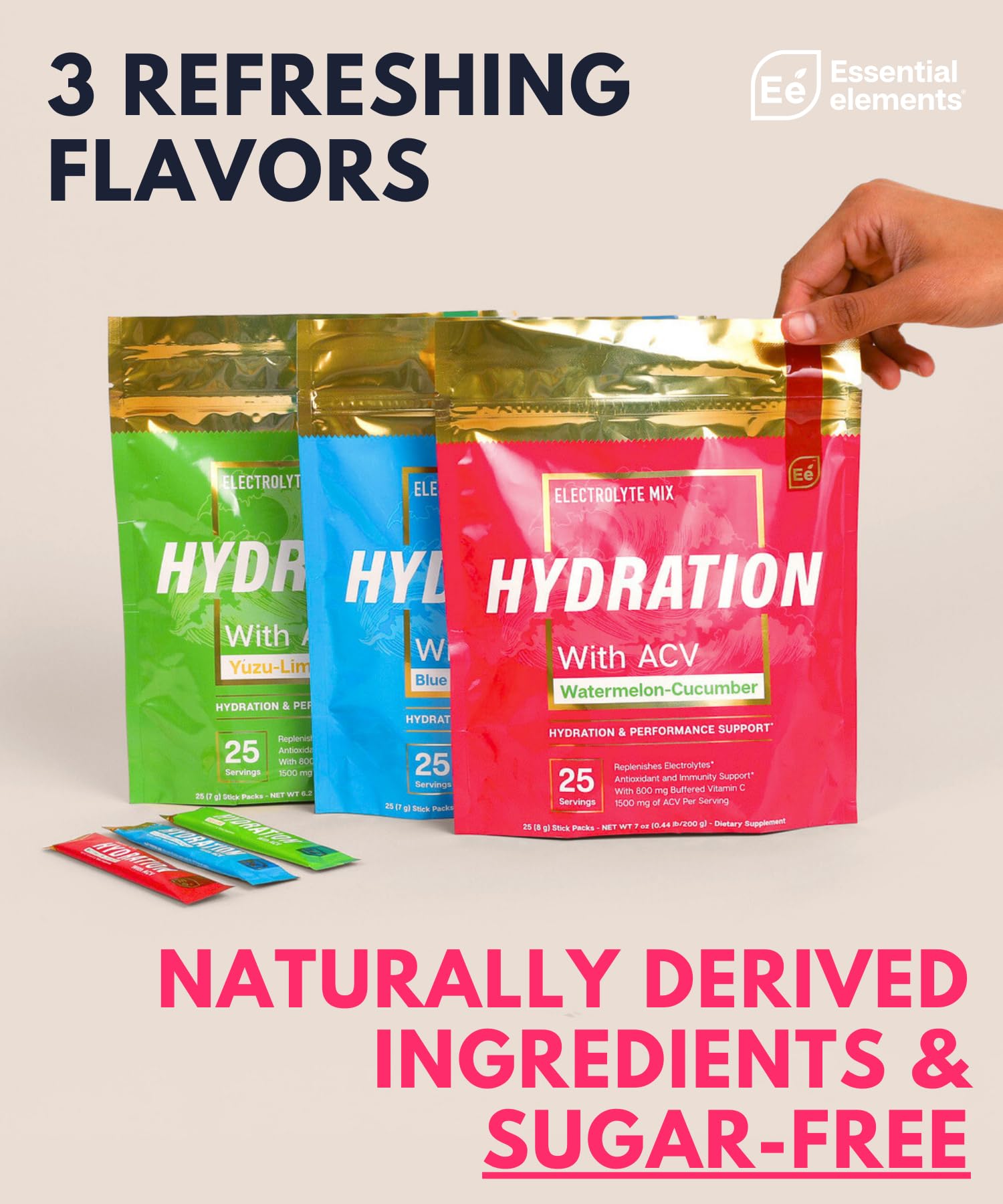 Essential Elements Apple Cider Vinegar flavored hydration packets