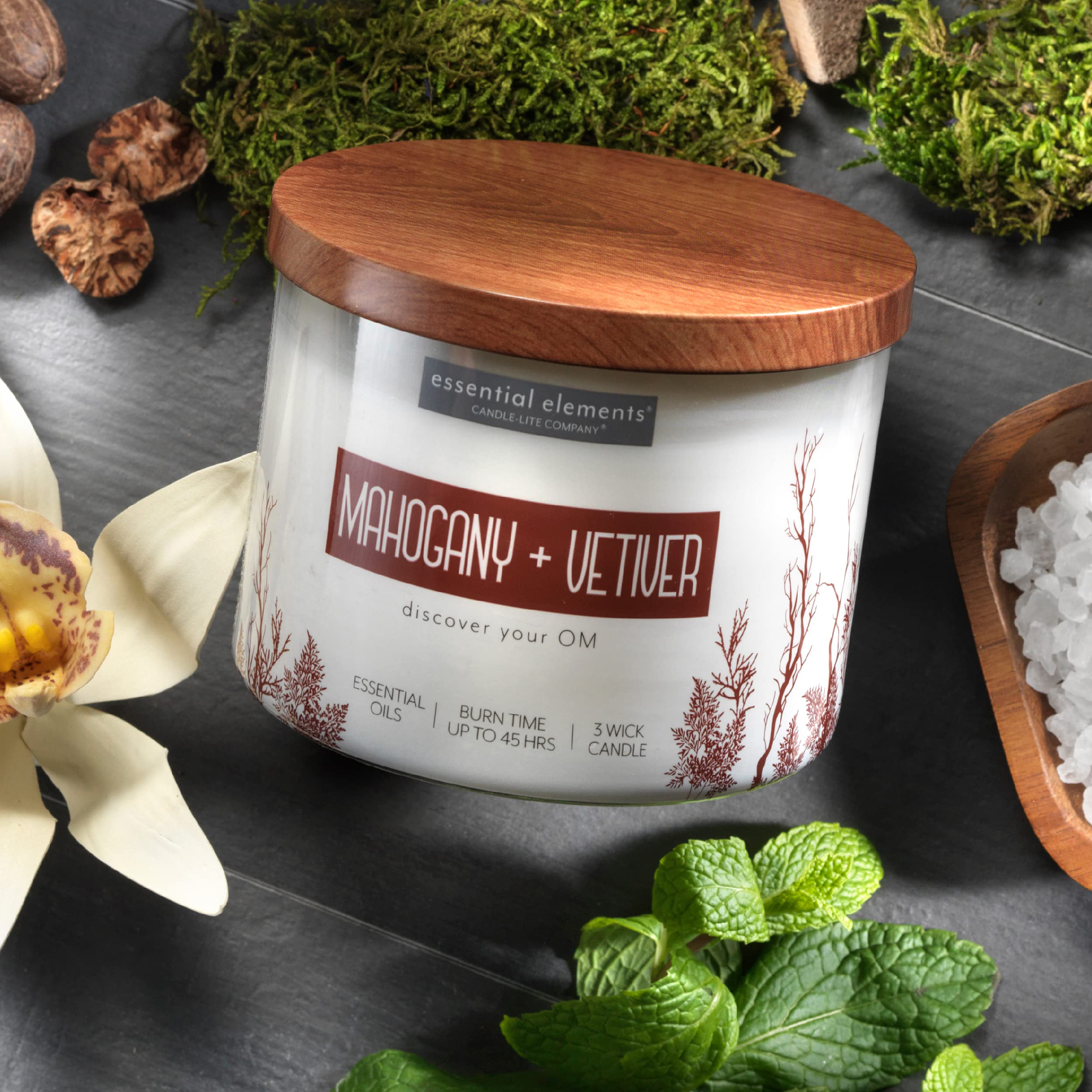 Essential Elements neutral décor candle complements any setting
