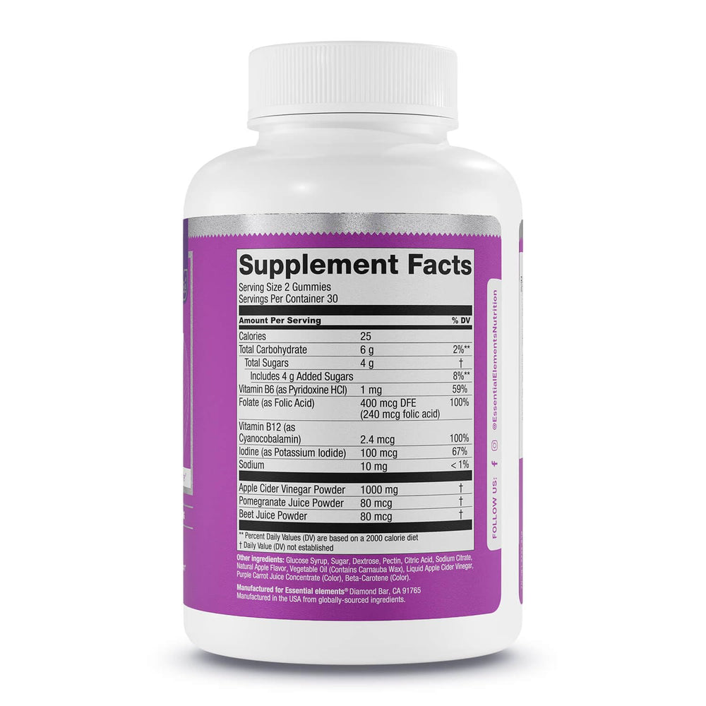 Essential Elements packaging indicates USA manufacturing and third-party tested quality.