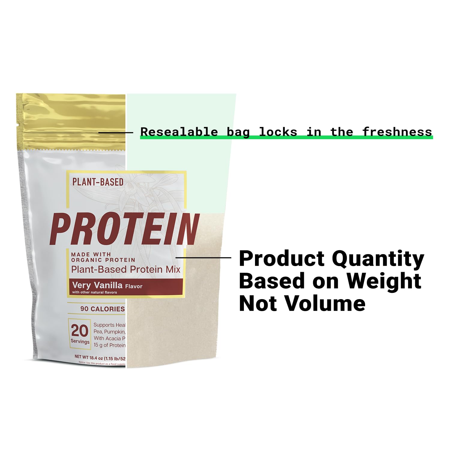 Essential Elements vanilla flavor powder with scoop, ideal for quick low-carb shakes.